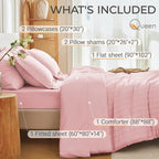 MUXHOMO 7 Pieces Queen Comforter Set, Seersucker Bed in a Bag Queen Size - Image 4
