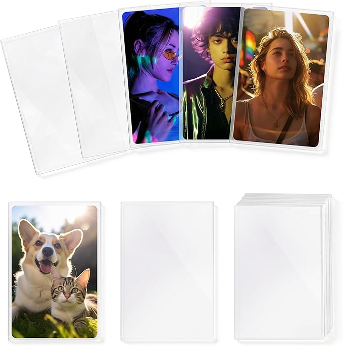 400 Pcs Kpop Photocard Sleeves Holder, 58 x 89 mm, fits 54 x 86 mm and 55 x 85 by Prudiut