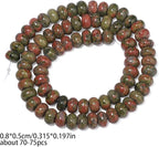 Songxi 5x8mm Natural Unakite Stone Rondelle Beads, Gemstone - Image 2