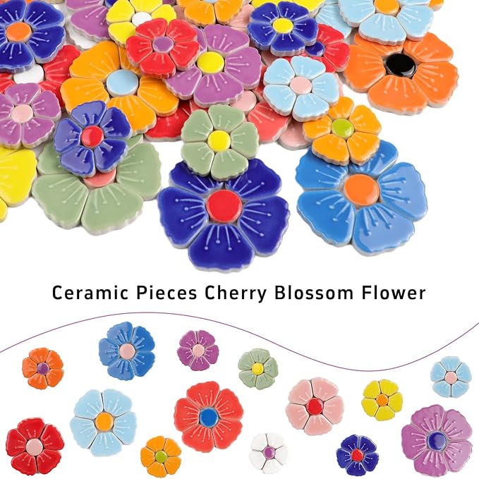 454g DIY Craft Ceramic Mosaic Tiles Flower Animal Mosaic Insect - Image 2