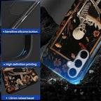 Case for Samsung Galaxy S25 FE, Skeleton Reader Goth Floral Design Hybrid Dual - Image 4