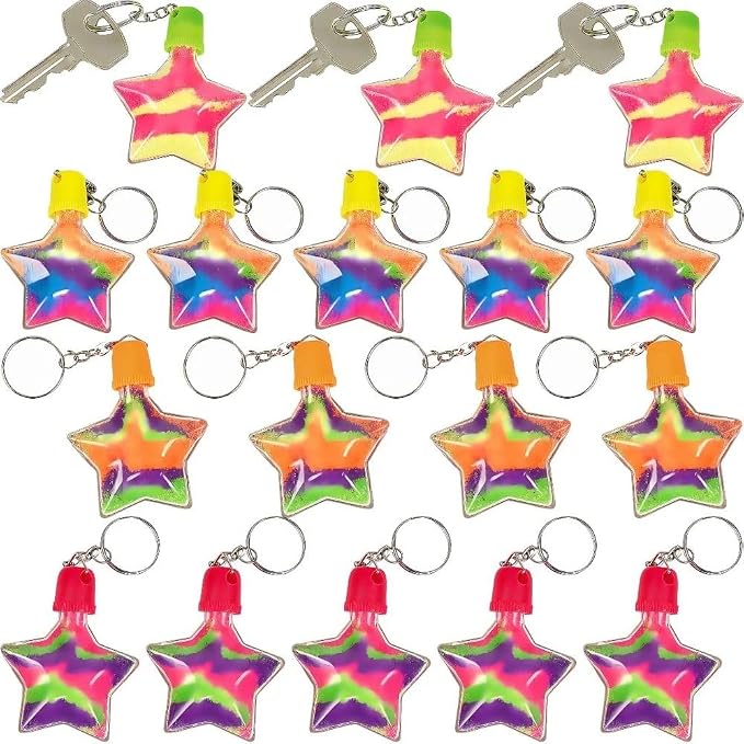 Star Sand Art Bottle Key Chains by FunExpress