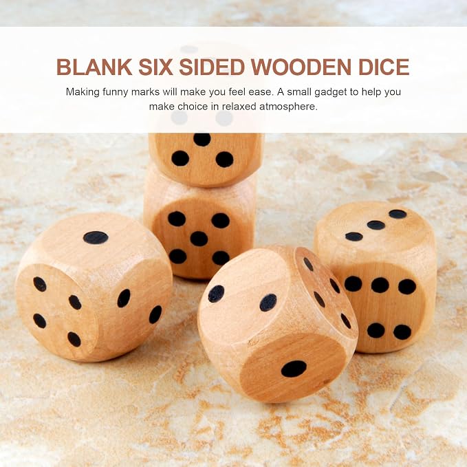 Milisten 20pcs Blank Wooden Dice, Wooden Cubes - Image 6