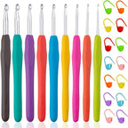Vodiye 9 Sizes Crochet Hooks 2.0–6.0mm, Ergonomic Crochet Hook Set, Crochet by Vodiye