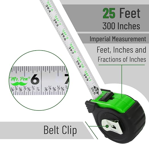Mr. Pen- Retractable Tape Measure 25 ft, Easy Read | Steel Retractable - Image 3