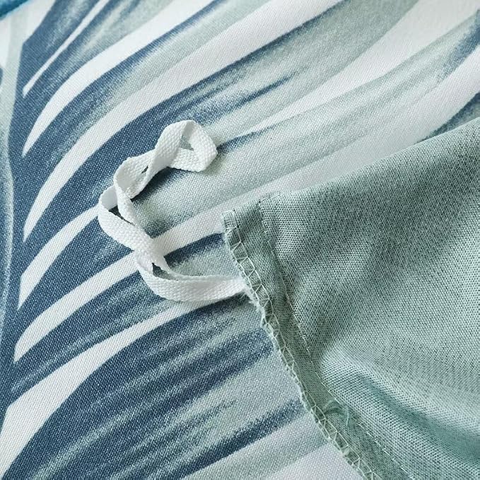 OAITE Duvet Cover Twin Size, Reversible Summer Leaf Green Duvet Cover Set - Image 7