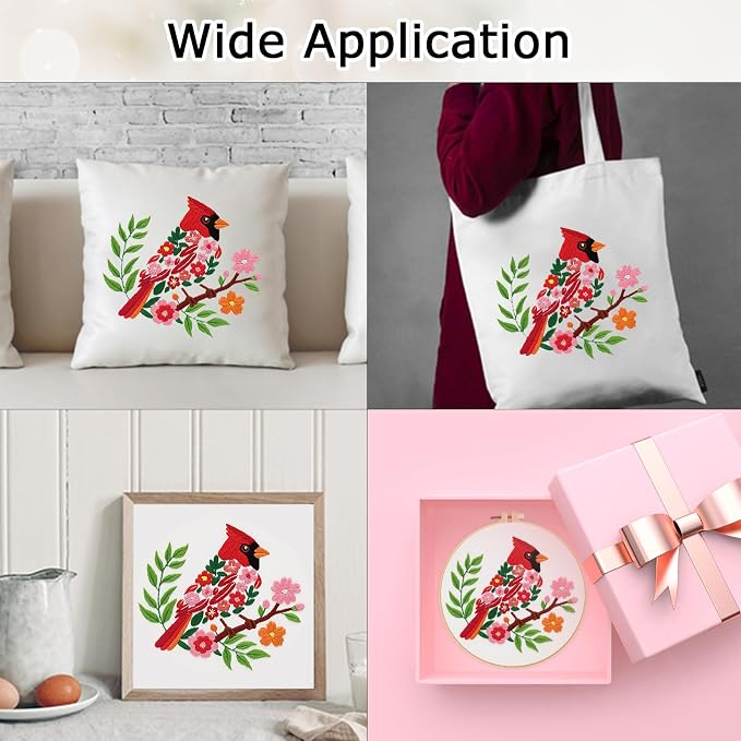Louise Maelys Cardinal Embroidery Kit, Cross Stitch Kit - Image 6
