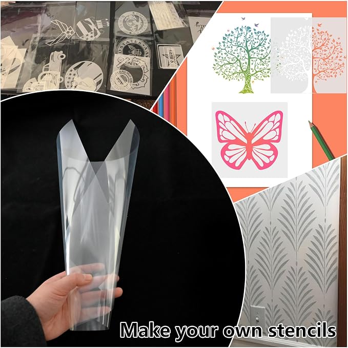 EGOSKY 15 Pack 6 Mil Mylar Sheets, 12 x 12inch Clear Blank PET Blank Stencil - Image 6