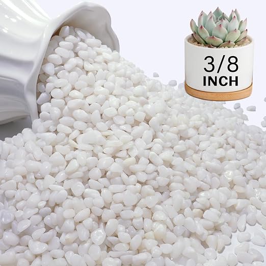 NUPICK 3 lbs Pebbles for Indoor Plants, 3/8 Inch Pea Gravel for Fish Tank by CreateAmazingChoice