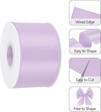 Purple 2.5 Inch 25 Yards Satin Wired Ribbon - Image 3
