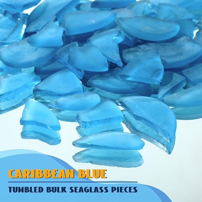 Jetec 11 oz Sea Glass for Crafts Pieces Decor Flat Frosted Sea Glass Vase - Image 2