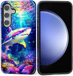 for Samsung Galaxy S25 FE Case, Colorful Ocean Sharks Pattern Glossy 2 in 1 - Image 2