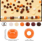 UPINS 1200Pcs Brown Pony Beads for Bracelets Jewelry Making DIY Crafts Brown - Image 2