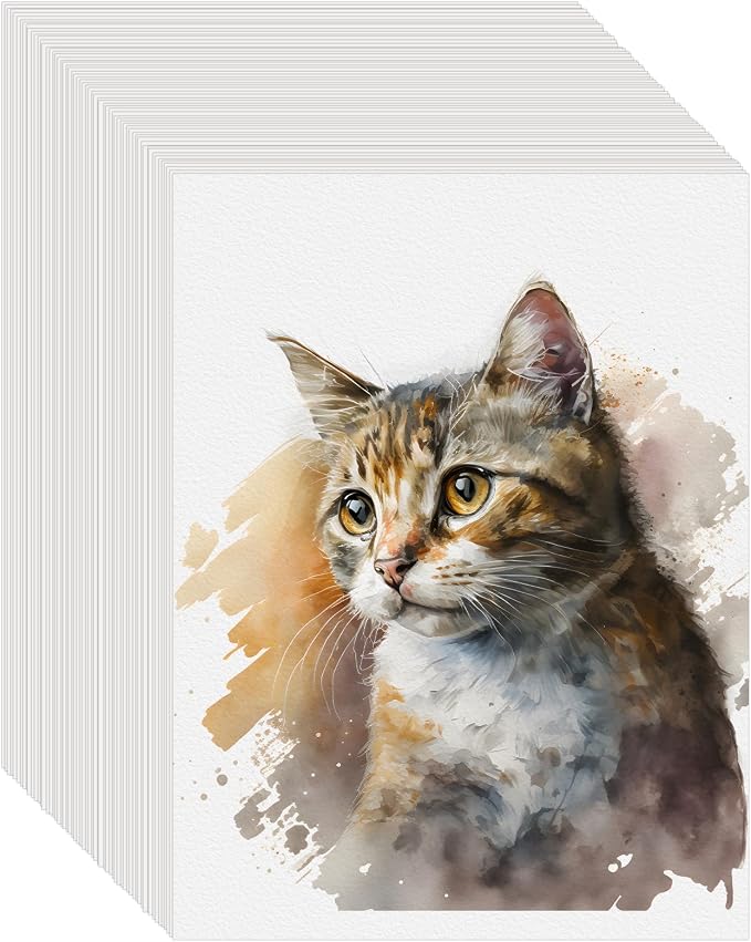 150PCS 8.5x11 Watercolor Paper Bulk, 140lb/300g Cold Press Thick Water Color by KINLINK