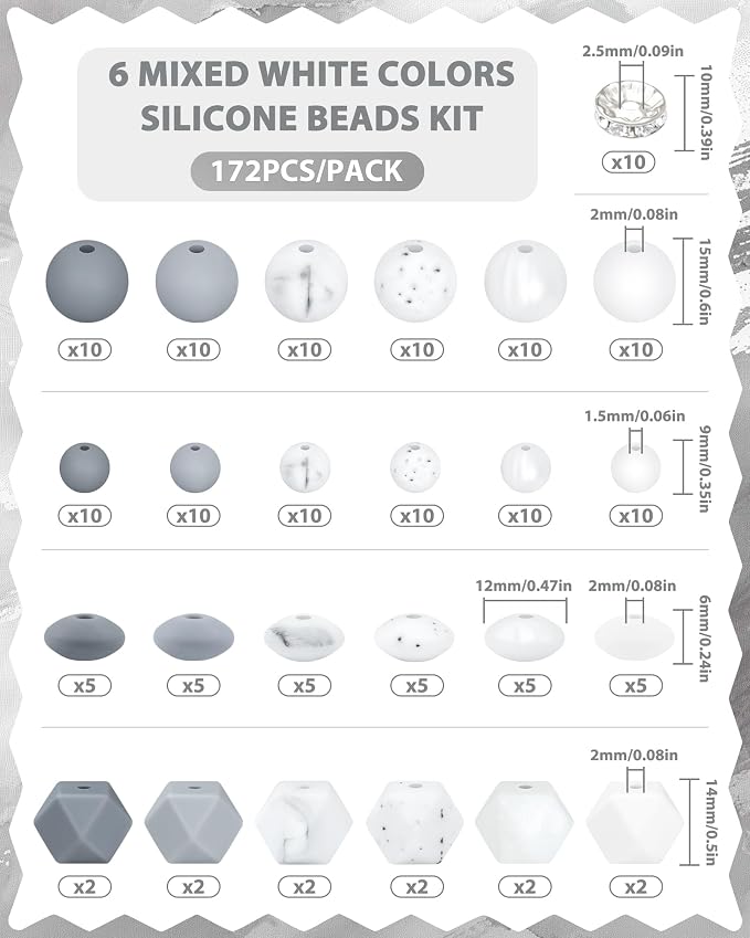 FIVEIZERO 172PCS Silicone Beads - Image 2