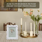Coshar Rose Flower Design Picture Frame Vintage Photo Frame 5 x 7 Inch | - Image 2