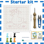 INFUNLY Simple Duck Punch Needle Kit White Duck DIY Embroidery Punch Needle Set - Image 2