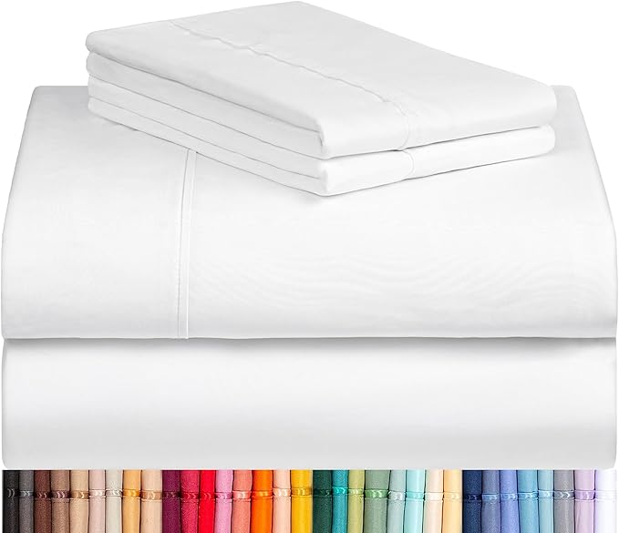 LuxClub 4 PC Full Sheet Set, Deep Pockets Wrinkle Free Cooling Bed Sheets Hotel by LuxClub