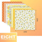 Aubliss 8pcs Fat Quarter Fabric Bundles Quilting Cotton Craft Fabric Pre-Cut - Image 2
