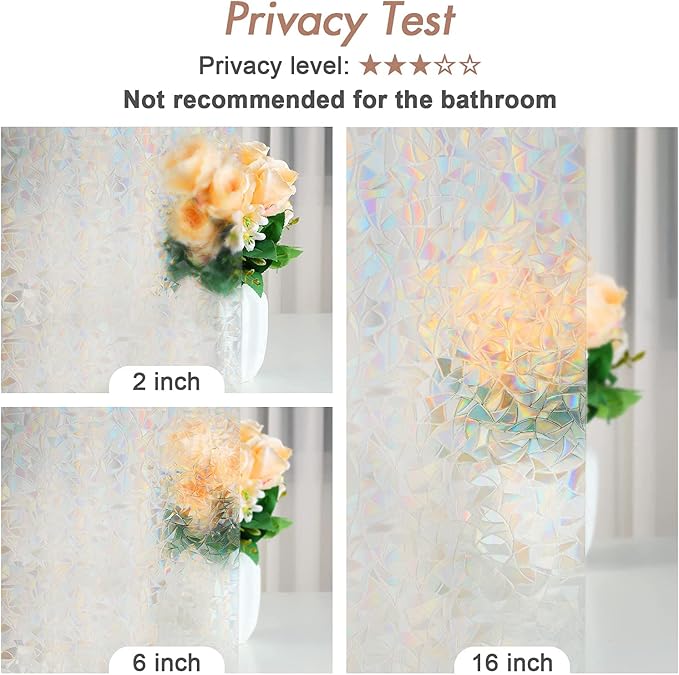 Haton Window Privacy Film, Stained Glass Rainbow Film Decorative Window Clings - Image 8