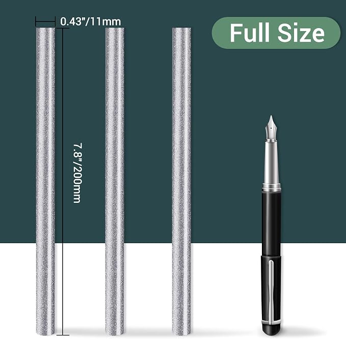 Glitter Silver Hot Melt Glue Stick, Manarty 24 PCS 0.43 Dia x 8" Long Fbric - Image 2