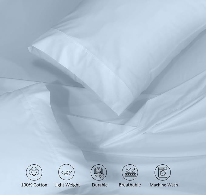 RUVANTI 100% Cotton Sheets – King Size Percale Bedding, Cooling & Breathable - Image 4