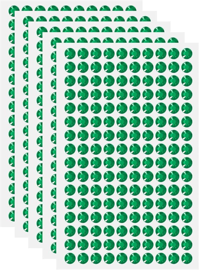 HARFINGTON 5 Sheet/800pcs Rhinestone Adhesive Stickers Self Adhesive Acrylic by HARFINGTON