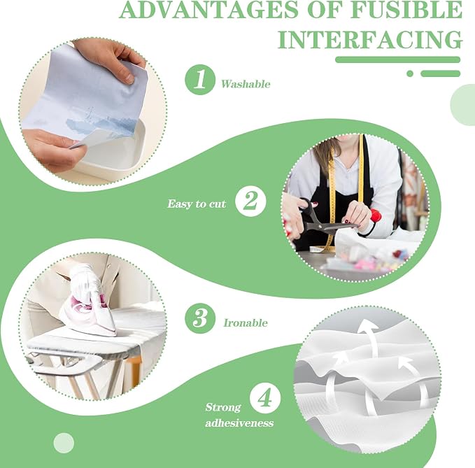 Lightweight Interfacing Fabric for Sewing: Iron On Fusible Interfacing | 11.6" - Image 3