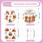 96 Pcs Golden Doodle Birthday Party Decorations Puppy Dog Birthday Plates and - Image 5