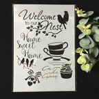TIAMECH A4 Reusable Birds Coffee Stencil - Image 2