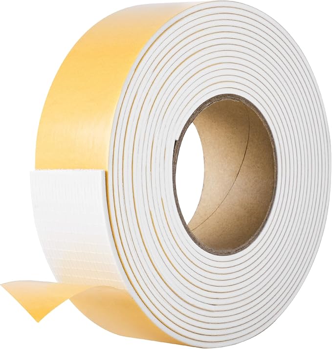 Kikerike Self Adhesive Foam Tape Weatherstrip 2in x 1/8in x 20Ft High Density by Kikerike