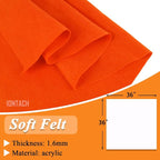 IONTACH 36" X 36" Orange Soft Felt Fabric 1.6mm Thick | Felt Sheets - Image 3