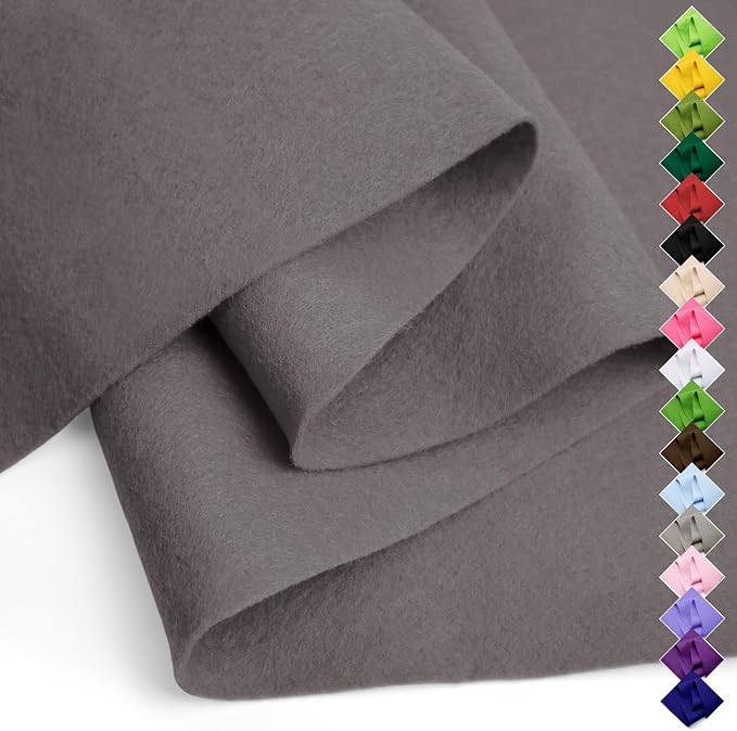 Soft Felt Fabric Sheet 18" x 36", 1.6mm Acrylic Craft Felt, Dark Gray | Soft by AblemeDeco