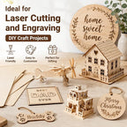 FSWCCK Unfinished Blank Square Wood Pieces, 5 Pack 6 mm 1/4" x 12" x 12" Craft - Image 2