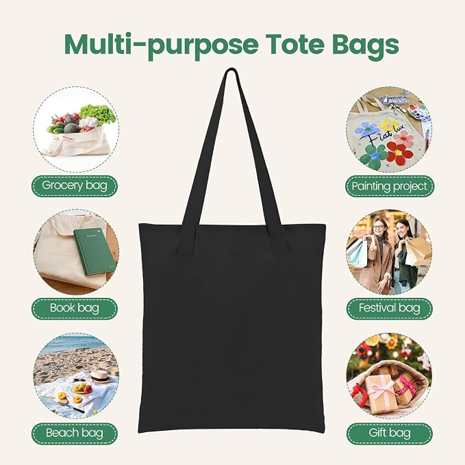 Carbrea 12 Pack Canvas Tote Bag - Image 7