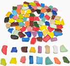 1.1lb Ceramic Mosaic Tiles, Mixed Colour Ceramic Mosaic Pieces by Unknown