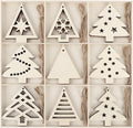 MACTING 27PCS Wooden Christmas Ornaments Unfinished Predrilled Natural Wood by MACTING