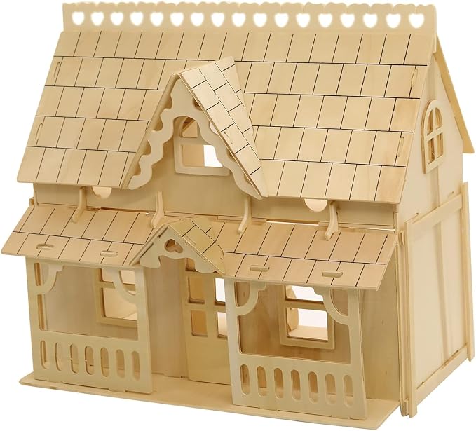 3D Puzzle House, Fantasy Villa Model Kit DIY Miniature Dolls House Kits - Image 3