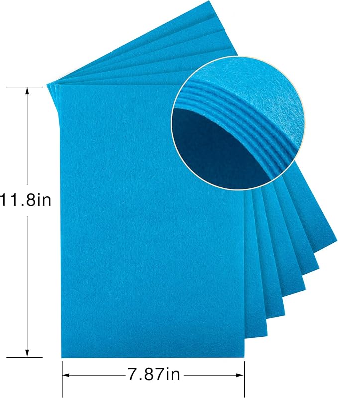 HaoFeiJH Blue Acrylic 100% Polypropylene Solid Felt Fabric Sheets - Image 2