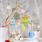 Eggs Shape 50Pcs Unfinished Wooden Easter Ornaments DIY Craft Present-50-Pack - Image 3