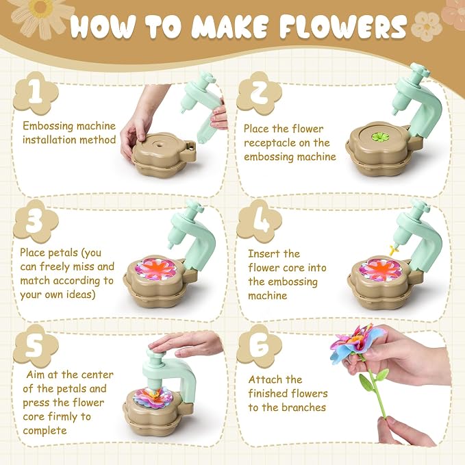 Scvcid DIY Art Flower Toys Include Extra Accessories Set, Arts and Crafts - Image 4