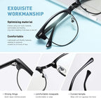Blue Light Blocking Glasses Retro Semi Rimless UV400 Clear Lens Computer Eyewear - Image 3