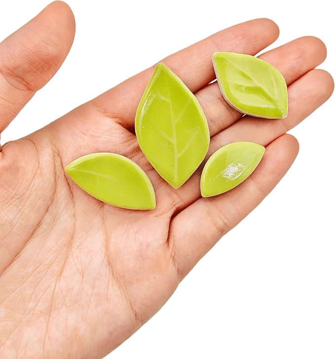 500g/1.1lb Leaf-Shaped Ceramic Mosaic Tiles, Ceramic Mosaic Pieces - Image 5