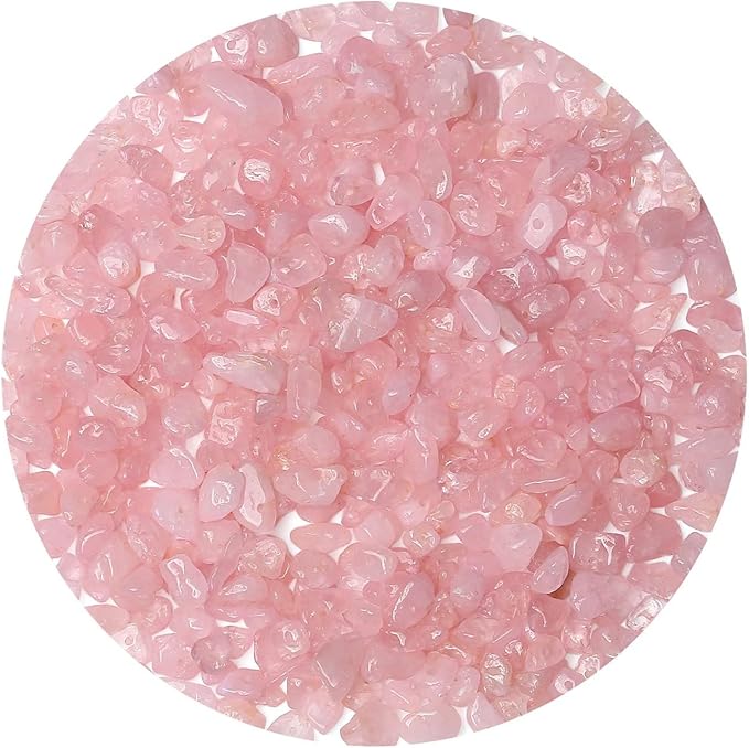 LAIDANLA Rose Quartz 400pcs Natural Chip Stone Beads 5-8mm Healing Crystal by LAIDANLA