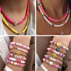 YMSDZHL 7100+PCS Clay Beads Bracelet Making Kit, 48 Color DIY Flat Preppy Beads - Image 5