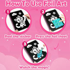 FUNNYB&G Foil Art Craft Kit for Girls 4-10 Years Old: Mess-Free & No-Glue - Image 4