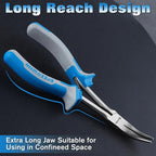 SPEEDWOX Long Reach Bent Nose Pliers 6 Inches 45 Degree Curved Mini Chain Nose - Image 3
