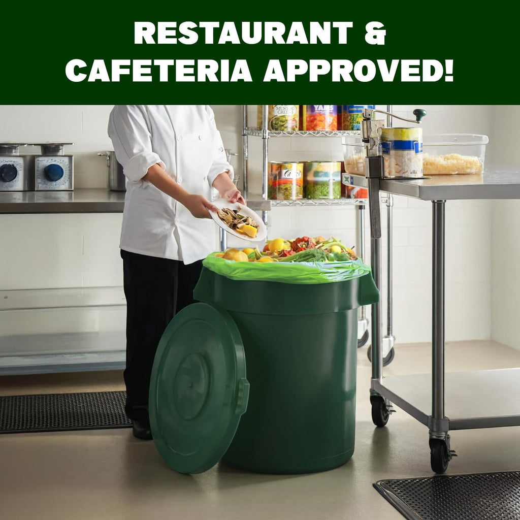 Simply Bio 50-55 Gallon Compostable Trash Bags Liners Flat-Top, Heavy Duty Extra Thick 1.57 Mil, 208.2 Liter, 12 Bags, Lawn, Yard, and Restaurant Use, ASTM D6400, US BPI, OK Compost Home Certified