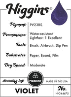 Higgins Violet Pigmented Drawing Ink - Image 3