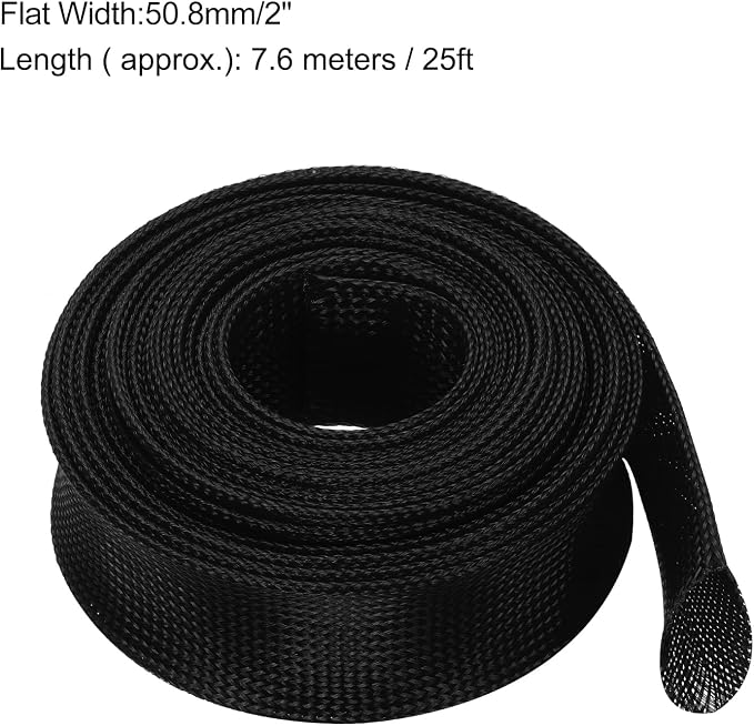 uxcell Expandable Sleeving, 2-inch 25ft Cable Sleeve - Image 3